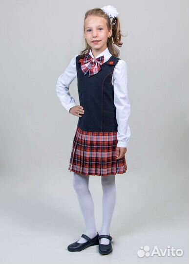 Школьная форма для девочки 128 134 темно синяя