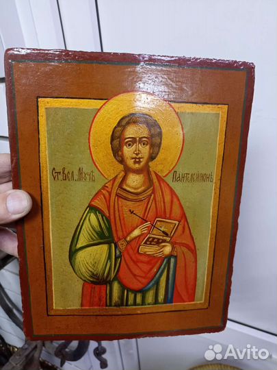 Икона старинная.Св.Пантелеймон