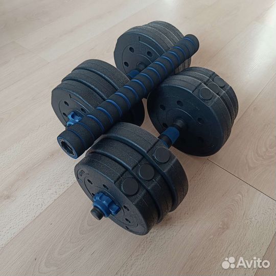 Две гантели по 10 кг итого 20 кг. Новые гантели