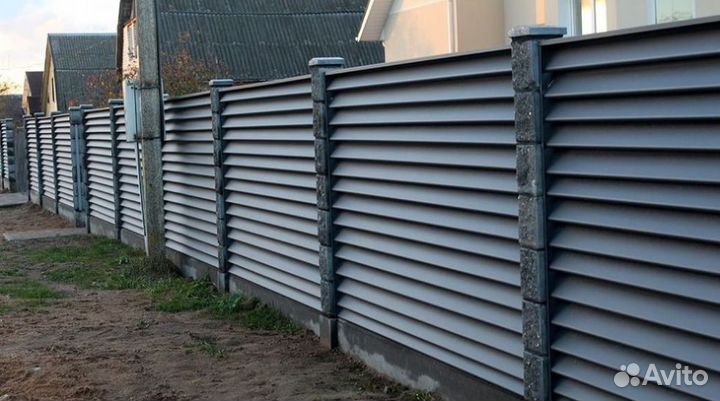 Заборы жалюзи, профнастил