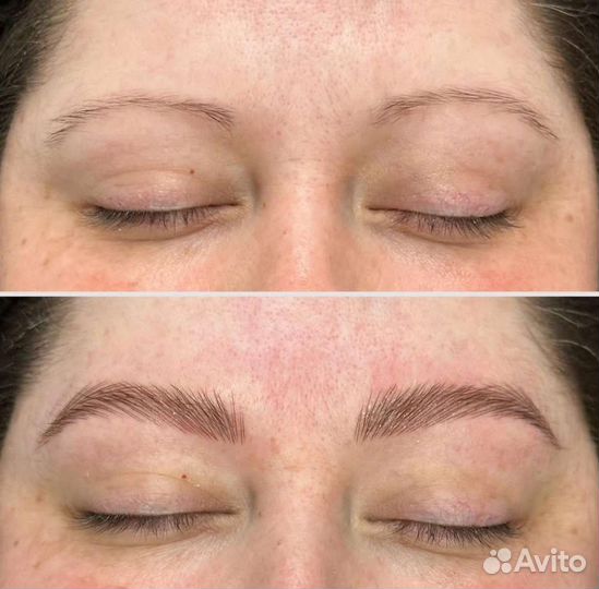 Микроблейдинг с эффектом ламинирование бровей