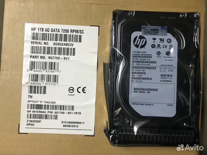 HP 1TB 7.2K 6G SATA SC. 657750-B21