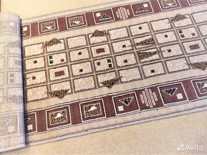 Ковровая дорожка тканная св.коричневая 1м.Х 3м