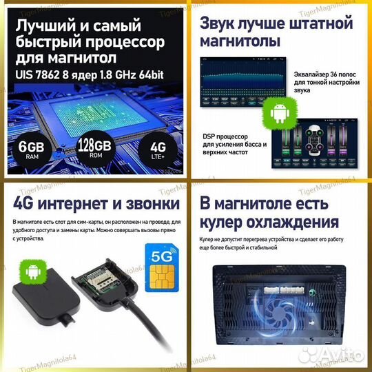 Магнитола JAC S3 2014+ 6/128GB