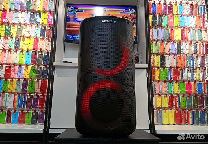 Блютуз колонка большая с микрофоном пду LED 100w