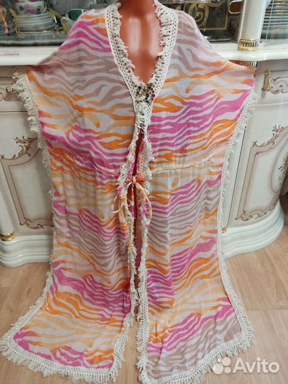 46-60 безразмерный халат пончо