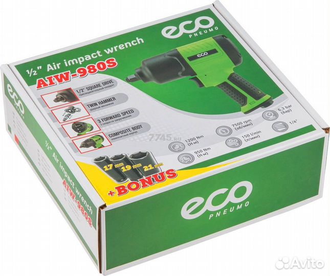 Пневмогайковерт ECO AIW-980S