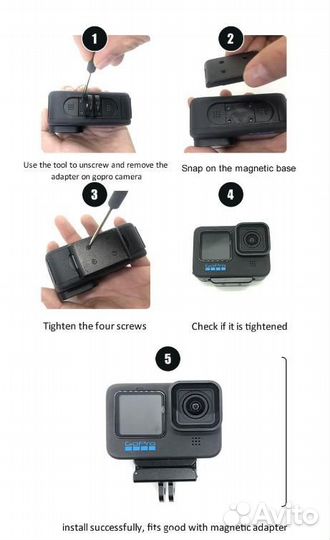 Магнитный держатель для gopro 10