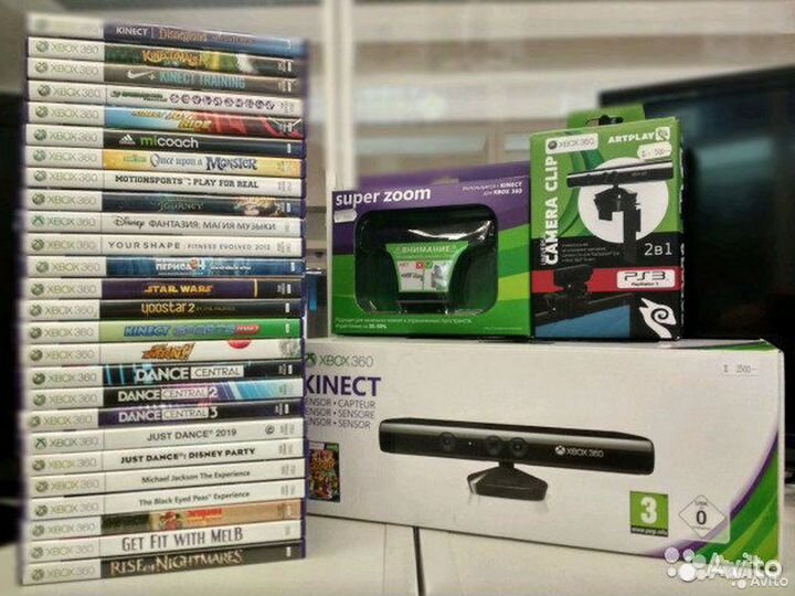 Сенсор Kinect (Кинект) для Xbox 360 + наушники