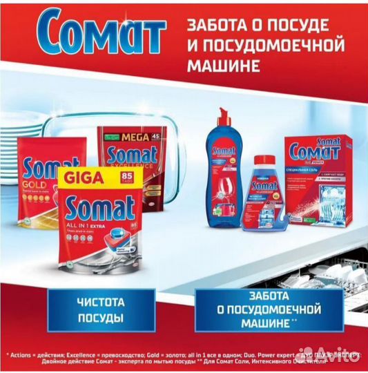 Таблетки для пмм Сомат, 85 шт