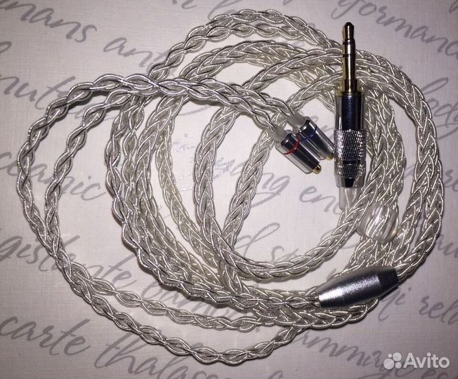 Кабель кастомный серебро mmcx 3.5 джек