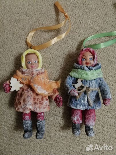 Елочные игрушки из ваты