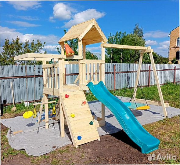 Детский комплекс, горка и качели