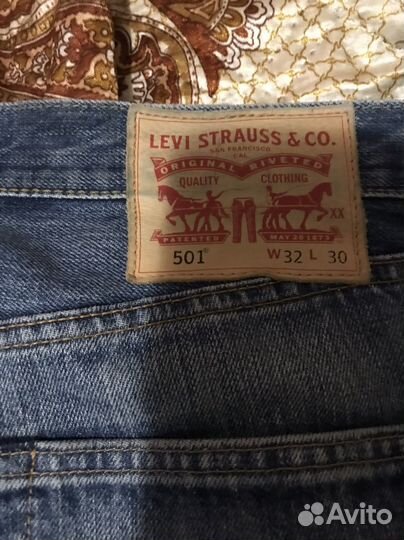 Мужские джинсы levis 501 w32 L30