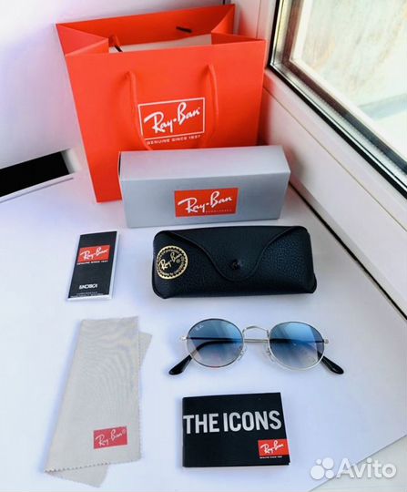 Очки ray ban oval голубой