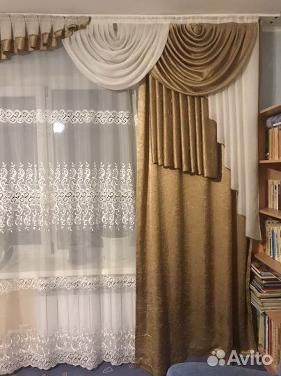 Шторы с ламбрикеном бу