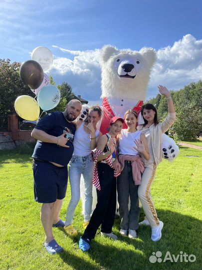 Белый мишка, поздравление, аниматор, Химки