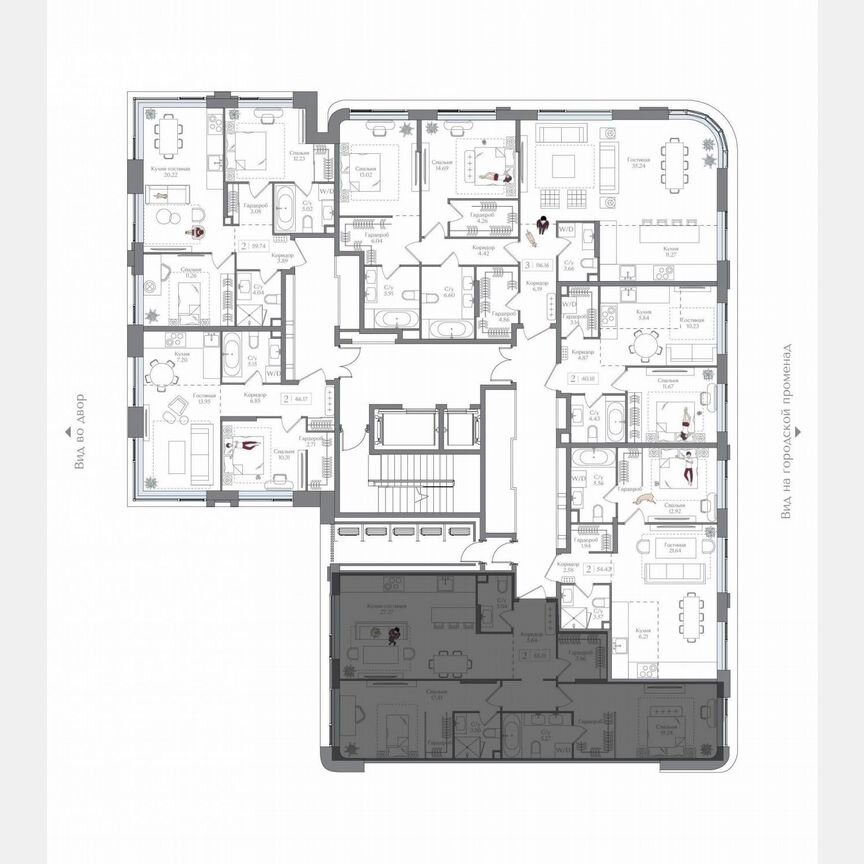 2-к. квартира, 88,1 м², 14/16 эт.