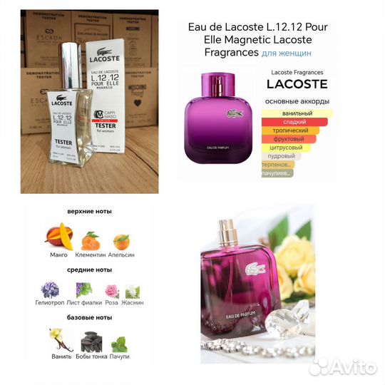 Духи тестер Lacoste L.12.12 Pure Elle Magnetic