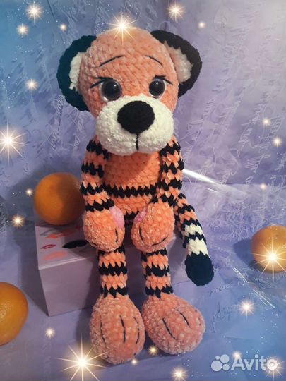 Вязаная игрушка Тигренок ручной работы