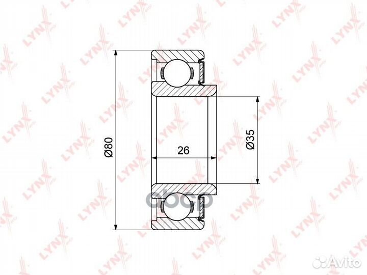 Комплект подшипника полуоси зад WB1498 lynx