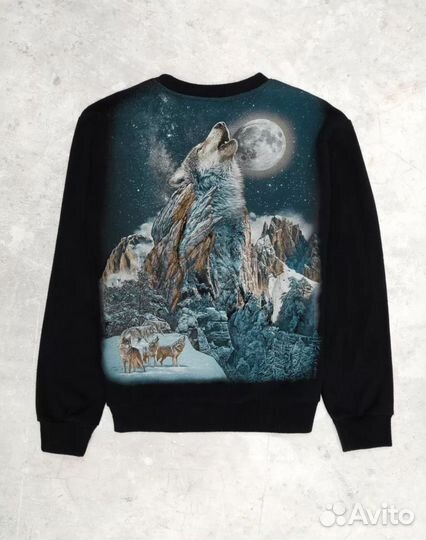 Свитшот флисовый с принтом