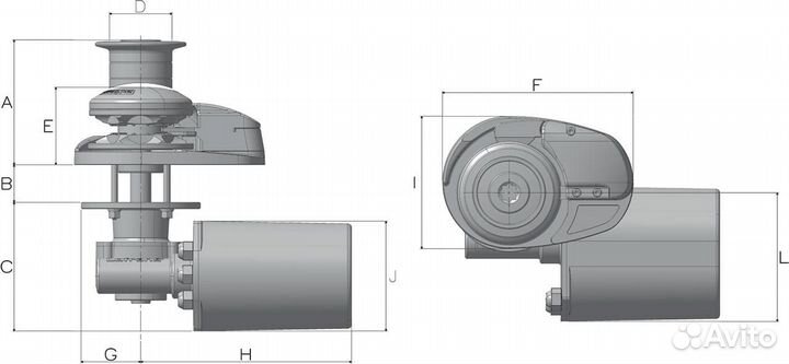 Лебедка якорная врезная Lofrans X3 Alu 1700W 24V