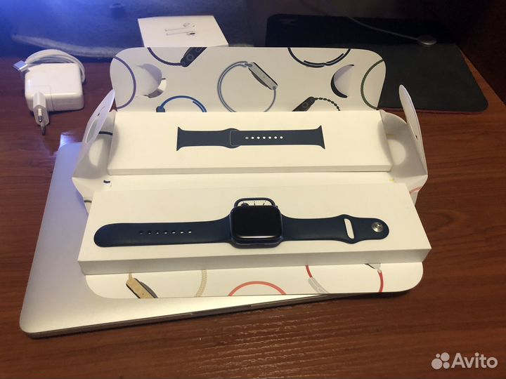 Часы apple watch 7 45 mm blue