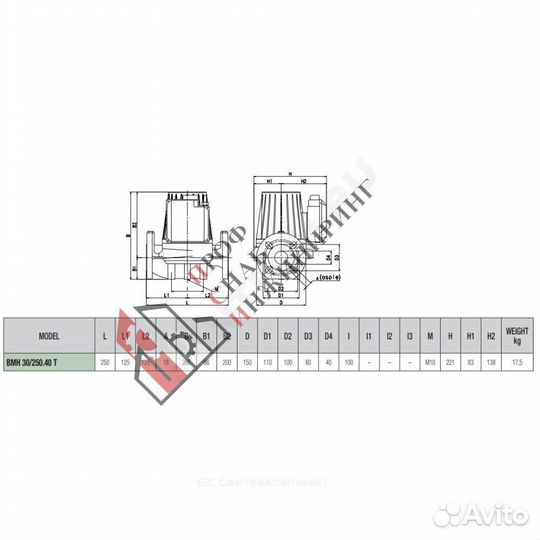 Насос BMH 30/250.40T PN10 3х230-400В/50Гц DAB 5059