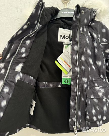 Куртка для девочки 128 Molo Cathy Fur Black Fawn