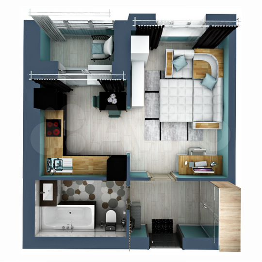 1-к. квартира, 34,6 м², 4/5 эт.