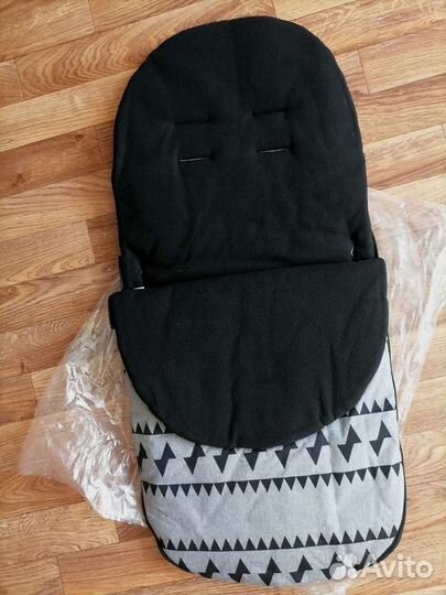 Муфта - конверт серый черный флис