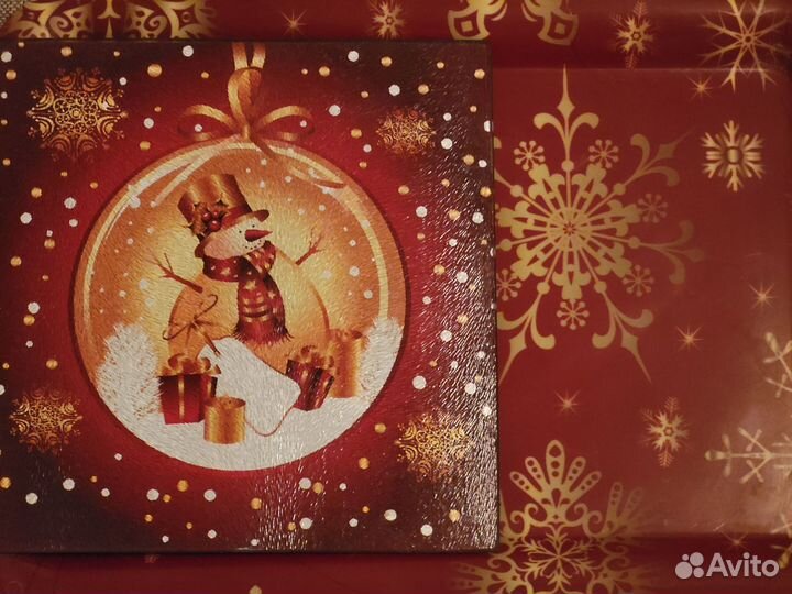 Набор подарочный зима: поднос скатерть доска