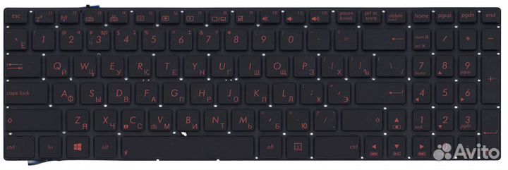 Клавиатура Asus Q550LF с красной подсветкой, OEM