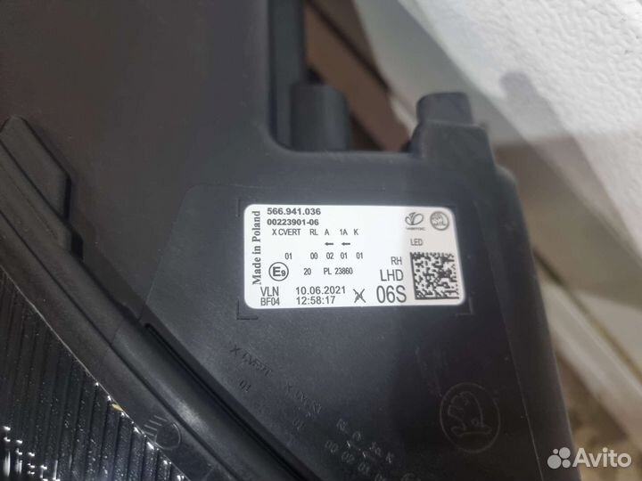 Фара правая Full Led Skoda Kodiaq рестайлинг