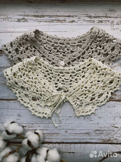 Воротник накладной вязаный ручная работа