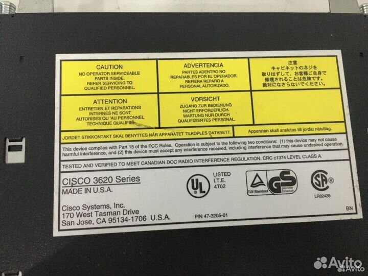 Маршрутизатор Cisco 3620 P/N 47-3205-01