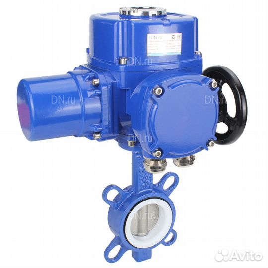 Затвор дисковый поворотный DN.ru WBV3432P-2W-Fb Ду100 Ру16, корпус - углеродистая сталь WCB, диск