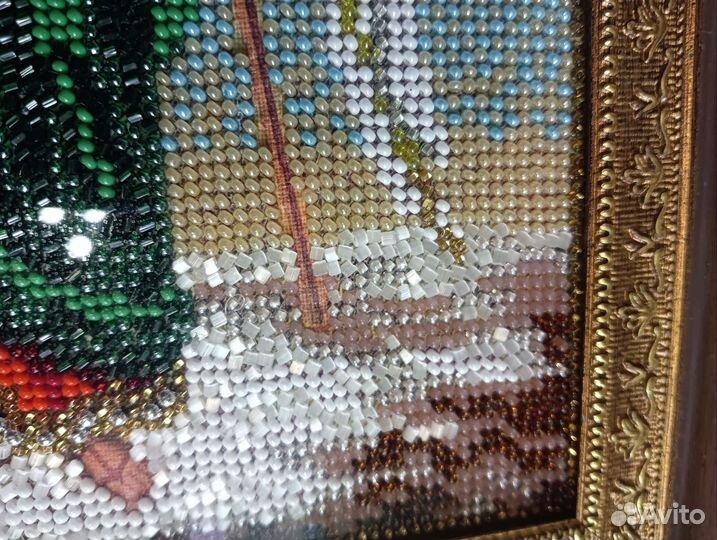 Икона Ангел Хранитель вышивка бисер