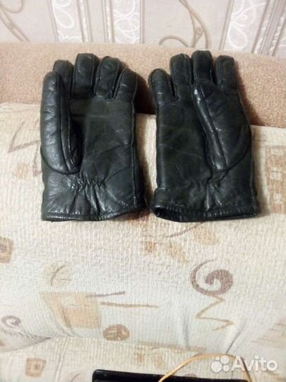 Мужские кожаные перчатки бу