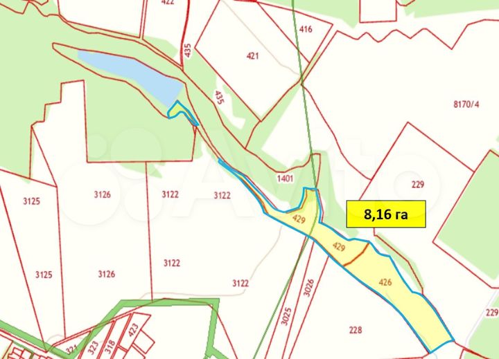 Участок 8,16 га (СНТ, ДНП)