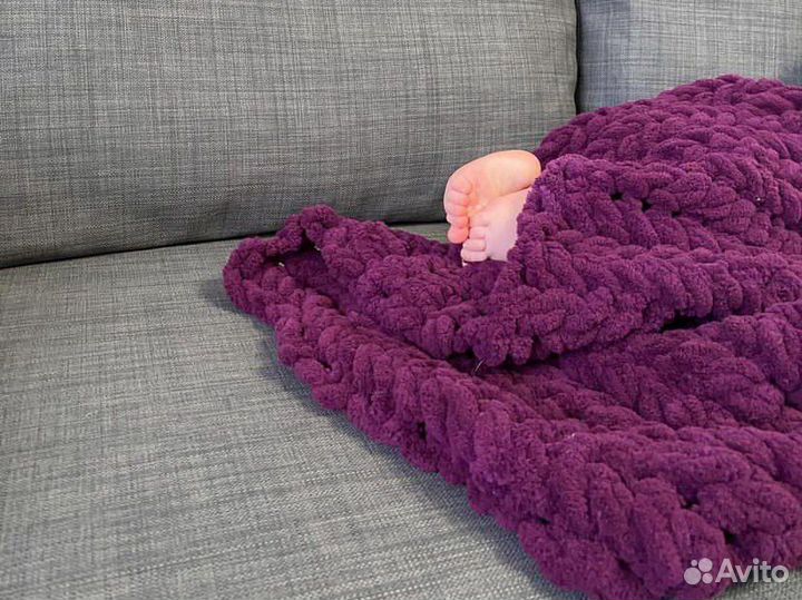 Плюшевый детский плед ручной работы