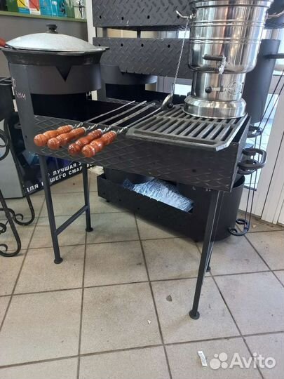 Мангал с печью под казан