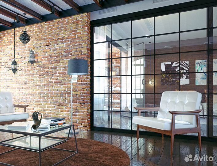 Перегородки и двери в стиле лофт