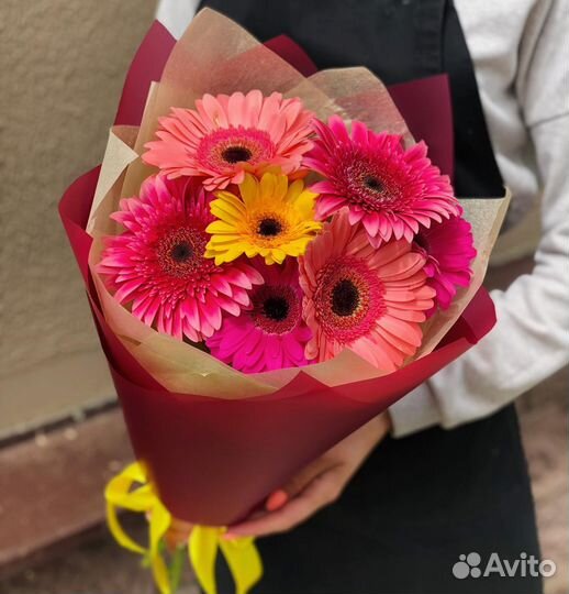 Яркие Герберы в Букете. Доставка/Самовывоз