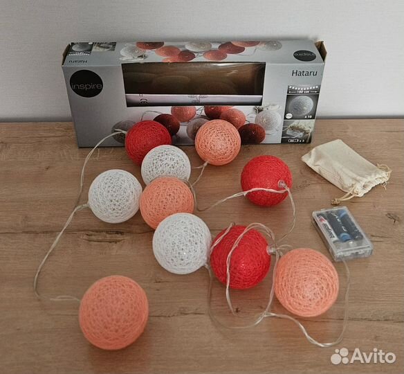 Гирлянда светодиодная Hataru 10 ажурных шаров