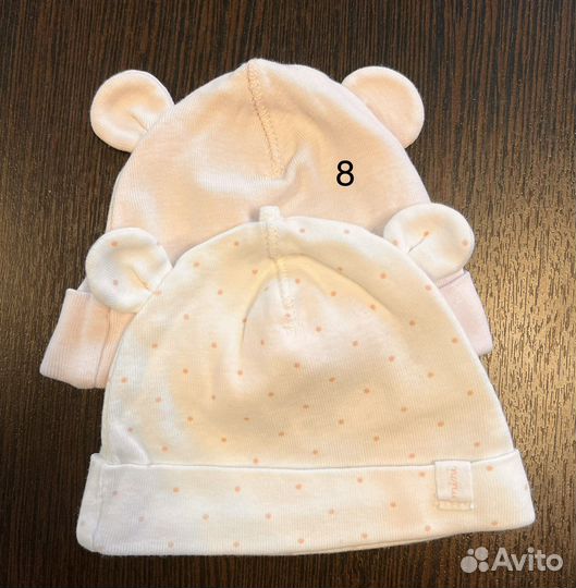 Шапки для дев с рож до 2 л HM, Mothercare и др