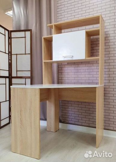 Письменный стол угловой пкс-8 Дуб Сонома/Белый