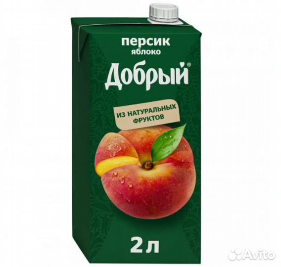 Сок Добрый Персик-Яблоко 2л Мултон