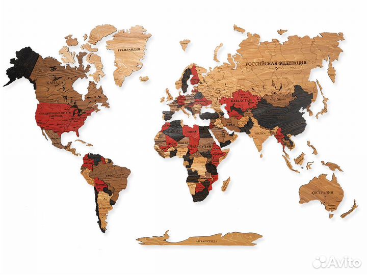 Деревянные карты мира в Батайск